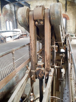 The rusted end of a pumping beam.